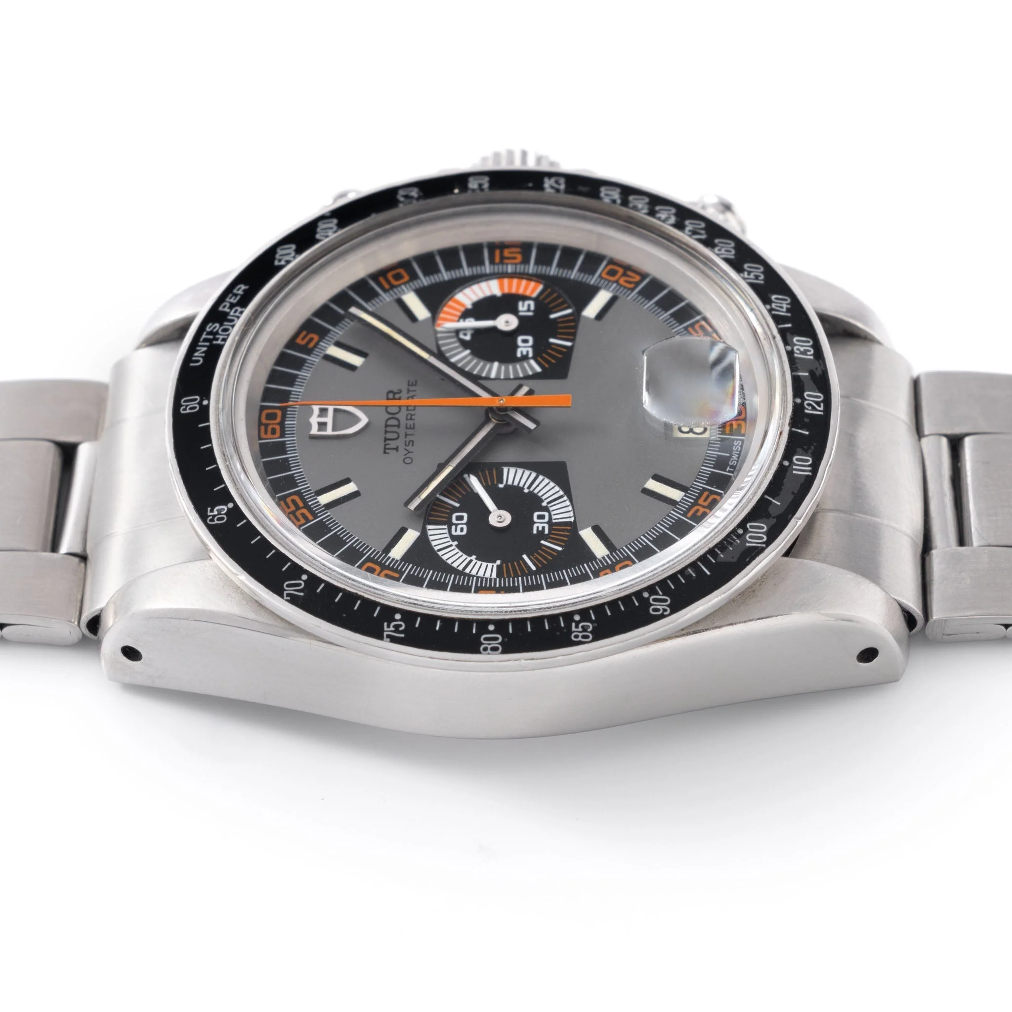 Tudor "Monte Carlo " chronograph grey dial ref 7149 / 0 “mystery  engraving “ - Image 8